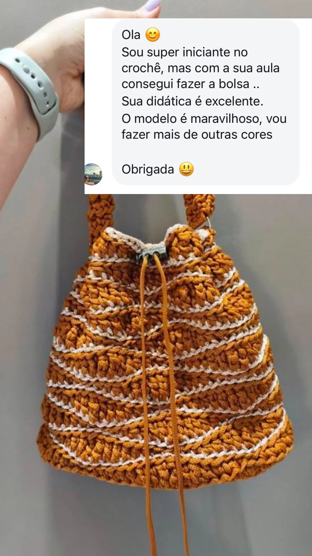 Depoimento de aluna iniciante que conseguiu fazer a bolsa com a aula